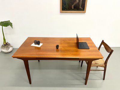 Table à manger scandinave en teck, à rallonges
