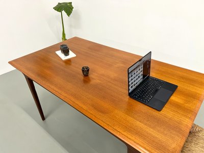 Table à manger scandinave en teck, à rallonges