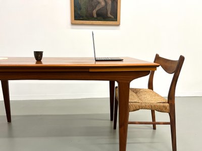 Table à manger scandinave en teck, à rallonges