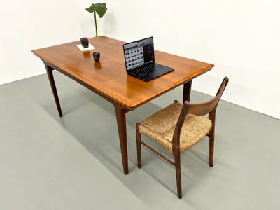Table à manger scandinave en teck, à rallonges