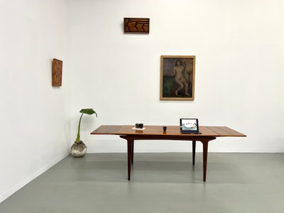 Table à manger scandinave en teck, à rallonges