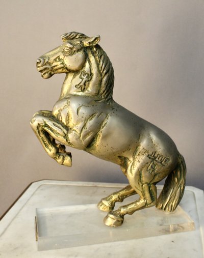 Cavallo rampante in bronzo massiccio di Jean Louis Cazieux