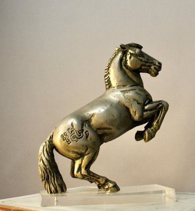 Cavallo rampante in bronzo massiccio di Jean Louis Cazieux