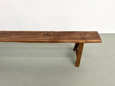 Banc ancien en noyer massif