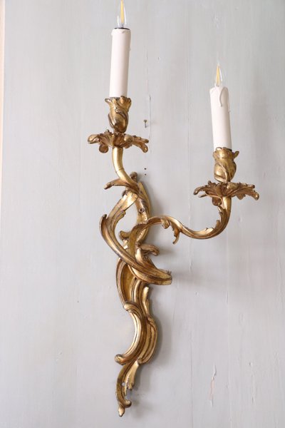 Paire d'applique Louis XV en bronze doré