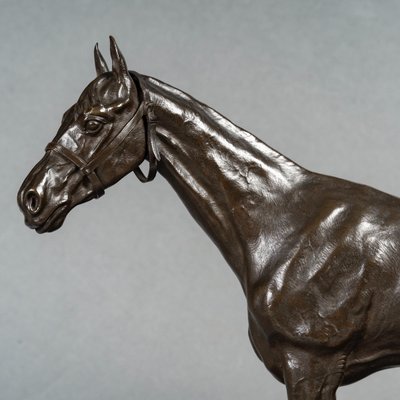 Scultura - Cavallo da corsa, Henri De Vains (1851-1909) - Bronzo
