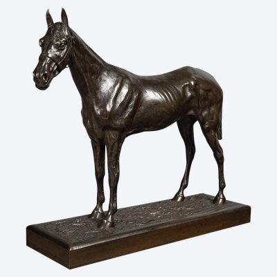Scultura - Cavallo da corsa, Henri De Vains (1851-1909) - Bronzo