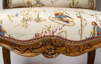 Attributed to Louis Poussiée Pair of Large Louis XV Period Walnut Armchairs Circa 1740-1745