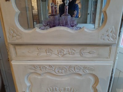Louis XV Provençal Style Display Cabinet in Lacquered Oak - Circa 1850-1880