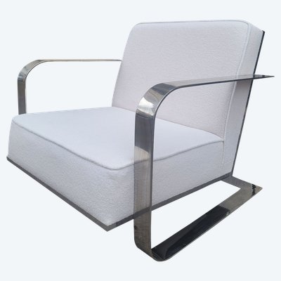 Ralph Lauren, Chrome-Plated Metal Armchair, 20th Century