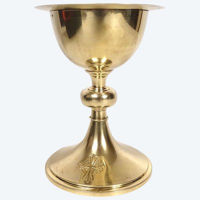 Calice Patène Agent Vermeil Minerve Henri Nesme Croix étui PB 409gr XXème