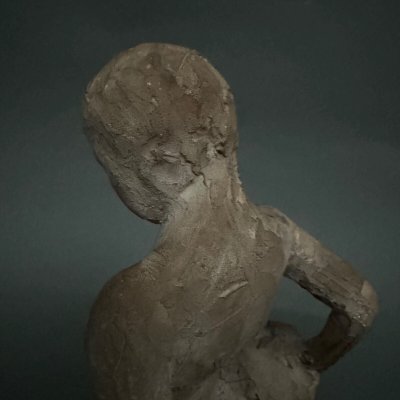 Scultura da studio di Charles Filleul, giovane in terracotta