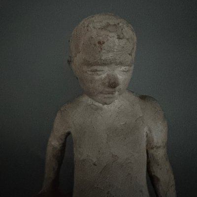 Scultura da studio di Charles Filleul, giovane in terracotta