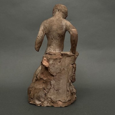 Scultura da studio di Charles Filleul, giovane in terracotta