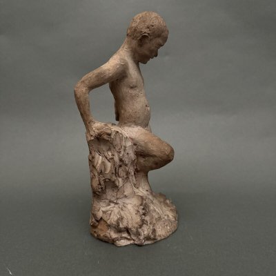 Scultura da studio di Charles Filleul, giovane in terracotta