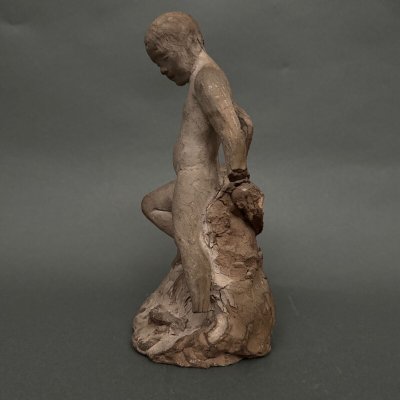 Scultura da studio di Charles Filleul, giovane in terracotta