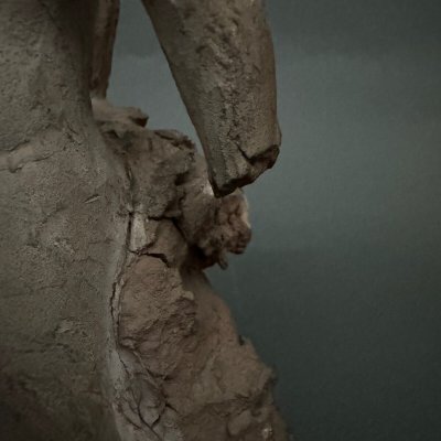 Scultura da studio di Charles Filleul, giovane in terracotta