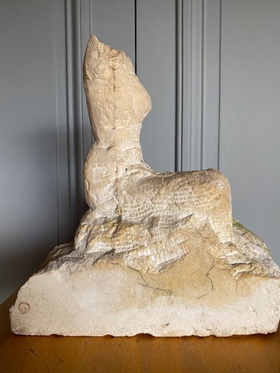 Direct-cut sculpture of a female nude from the 20th century, workshop