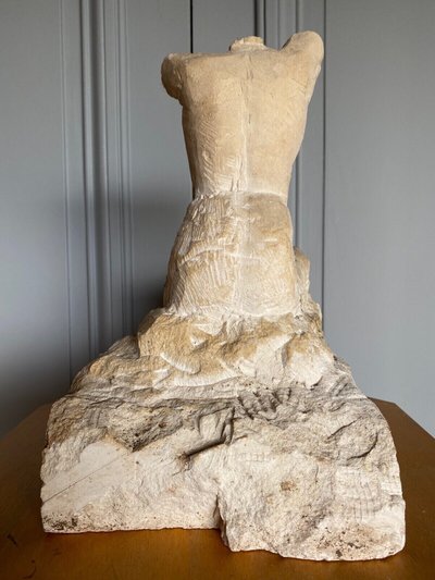 Direct-cut sculpture of a female nude from the 20th century, workshop