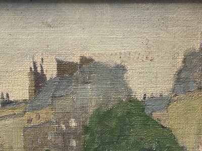 Öl auf Leinwand, Pariser Lastkähne von Louis P. Szanto, 1900