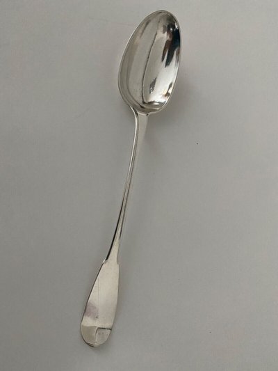 Cuillère à ragoût en argent XVIIIe poinçons Fermiers Généraux JSP