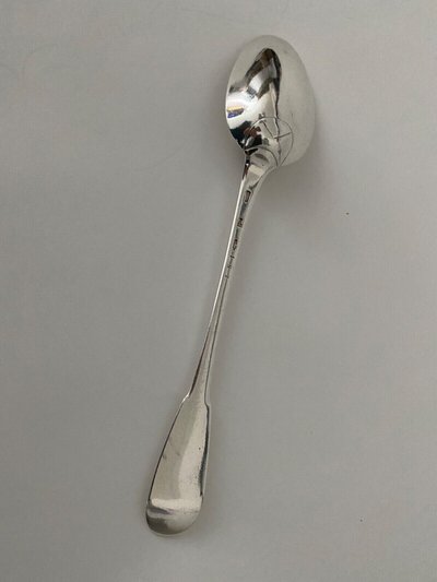 Cuillère à ragoût en argent XVIIIe poinçons Fermiers Généraux JSP