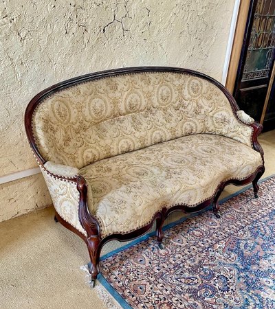 Dreisitzer-Sofa im Louis XV-Stil, 19. Jahrhundert 