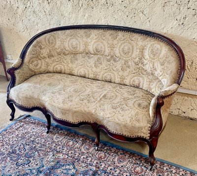 Dreisitzer-Sofa im Louis XV-Stil, 19. Jahrhundert 
