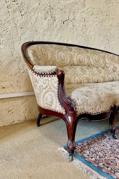 Dreisitzer-Sofa im Louis XV-Stil, 19. Jahrhundert 