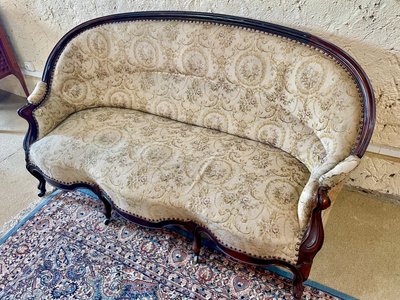 Dreisitzer-Sofa im Louis XV-Stil, 19. Jahrhundert 