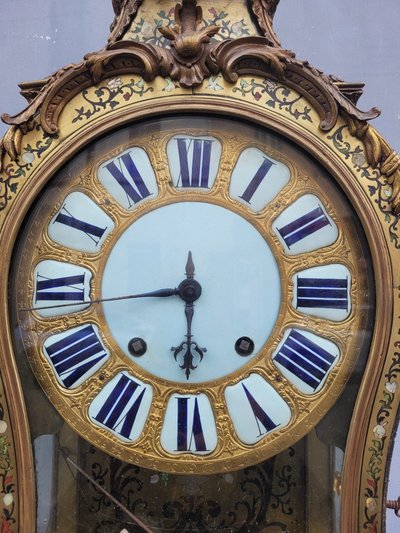 "Boulle" Cartel Clock with Its Wall Console, 18th Century