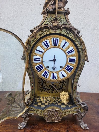 "Boulle" Cartel Clock with Its Wall Console, 18th Century