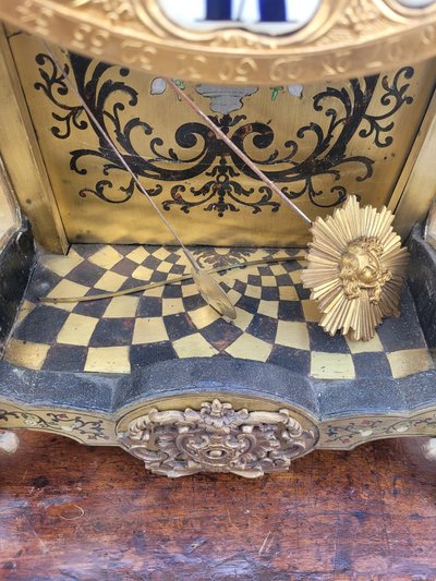 "Boulle" Cartel Clock with Its Wall Console, 18th Century