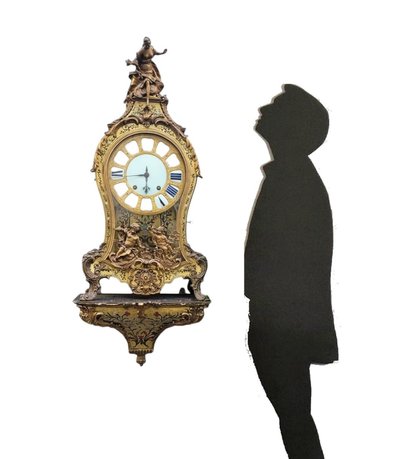 "Boulle" Cartel Clock with Its Wall Console, 18th Century