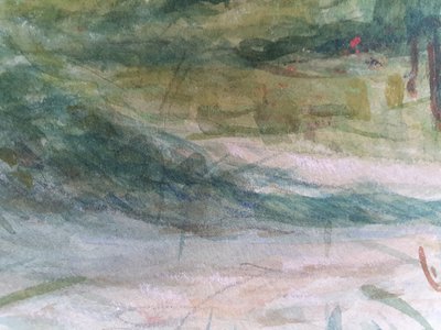 Watercolour sketch of Skagen, Denmark signed SD for Svend Danelund