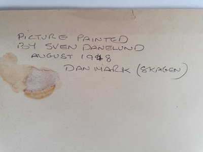 Watercolour sketch of Skagen, Denmark signed SD for Svend Danelund