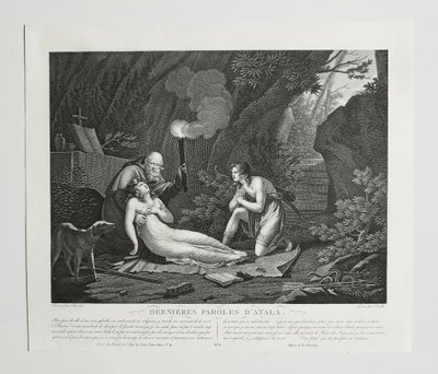 Chactas Et Atala Gravure Ancienne 19ème