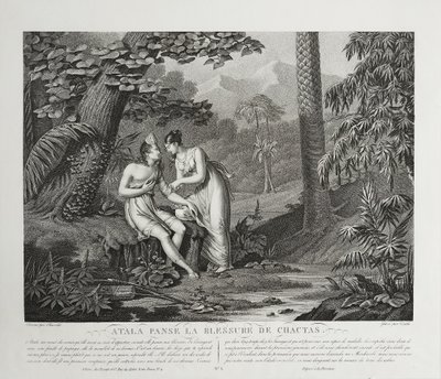 Atala And Chactas Etching Engraving By Duthé 19th C Old Print