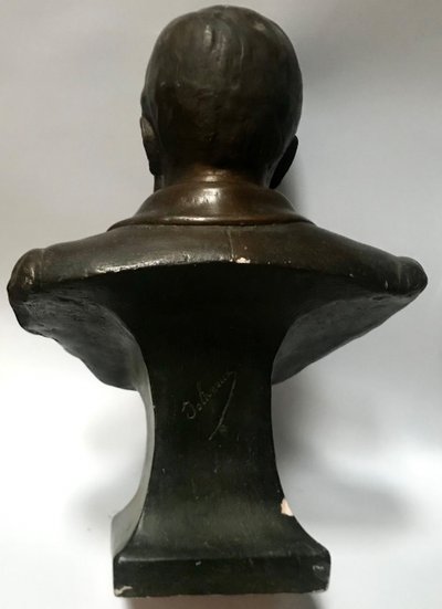Busto di PASTEUR Louis firmato A. JOLIVEAUX medaglia in bronzo patinato.