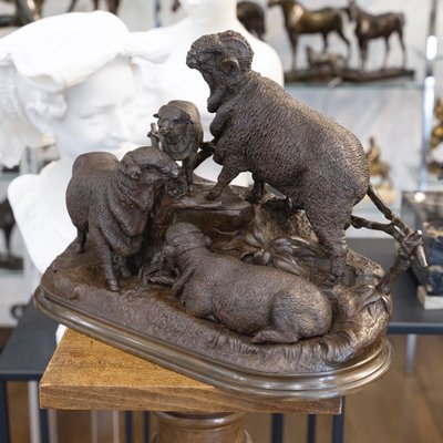 Sculpture - Merino Family , Jules Moigniez (1835 – 1894) - Bronze