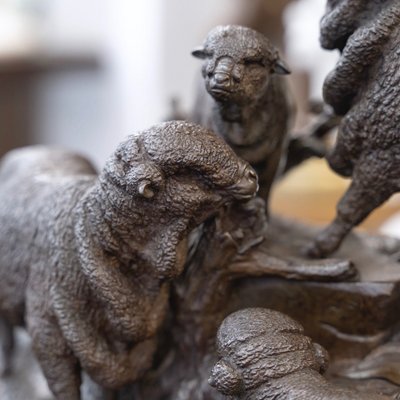 Sculpture - Merino Family , Jules Moigniez (1835 – 1894) - Bronze