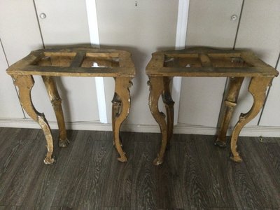 Pair of 18th Century Carved and Gilded Wood Console Tables
