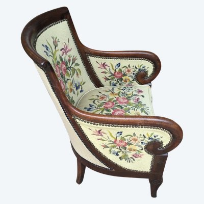 A Restoration Period "Gondola" Back Bergère In Mahogany