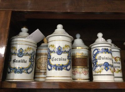 New Collection of ANCIENT PHARMACY POTS in Porcelain and Glass.
