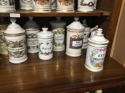 New Collection of ANCIENT PHARMACY POTS in Porcelain and Glass.