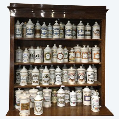 New Collection of ANCIENT PHARMACY POTS in Porcelain and Glass.