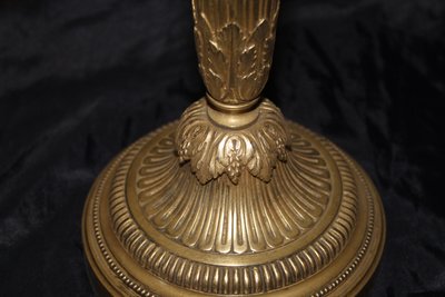 Coppia di candelabri in bronzo a 5 bracci in stile Luigi XVI, XIX secolo