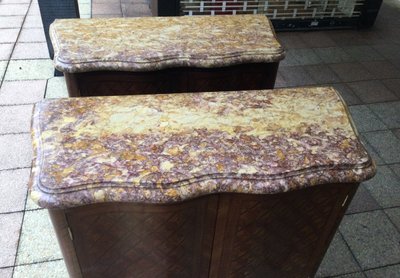 Paire  De Buffets  à Hauteur d'Appui En Marqueterie.