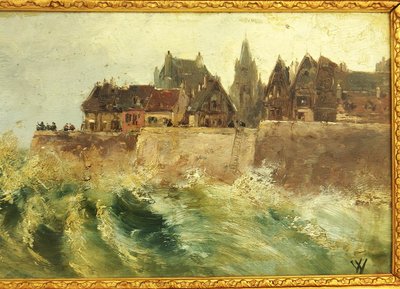 Marine painting attributed to Michel Willenech