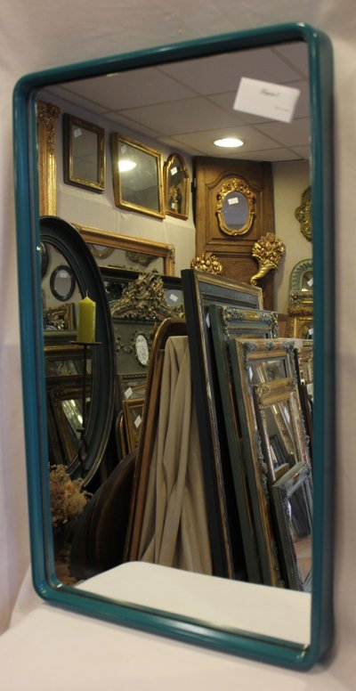 43 X 74 Cm Paire De Miroirs Années 70 Par Schönbuch, Bleu émeraude
